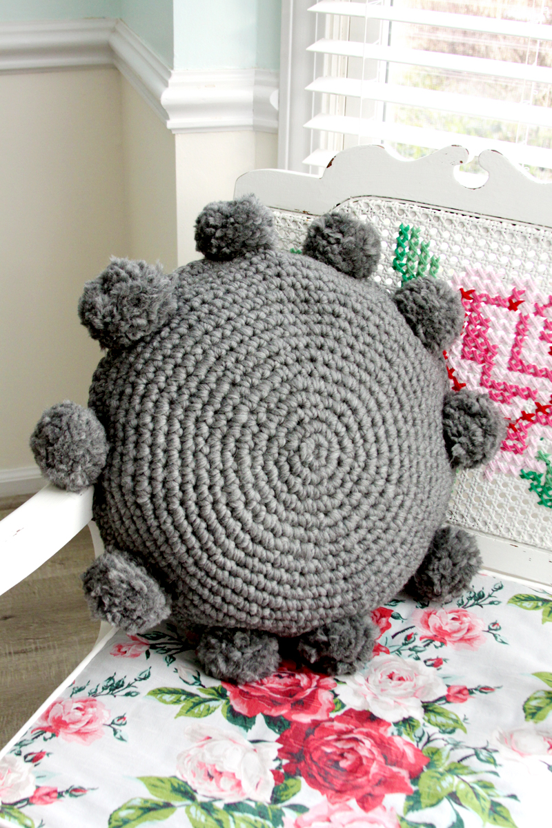 Pom Pom Crochet Pillow