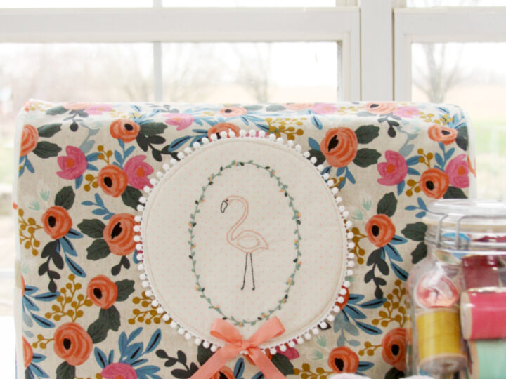 Image for Floral Flamingo Sewing Machine Cover