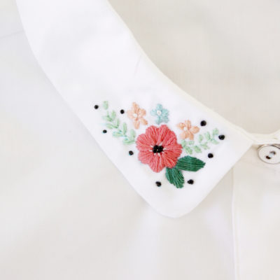 Pretty Floral Embroidered Collar