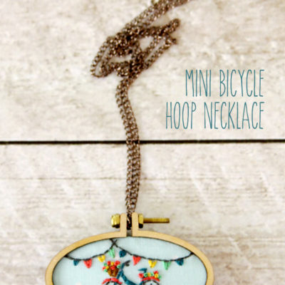 Mini Bicycle Embroidery Hoop Necklace