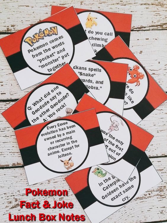 Pokemon Lunch Box Notes Free Printable Download