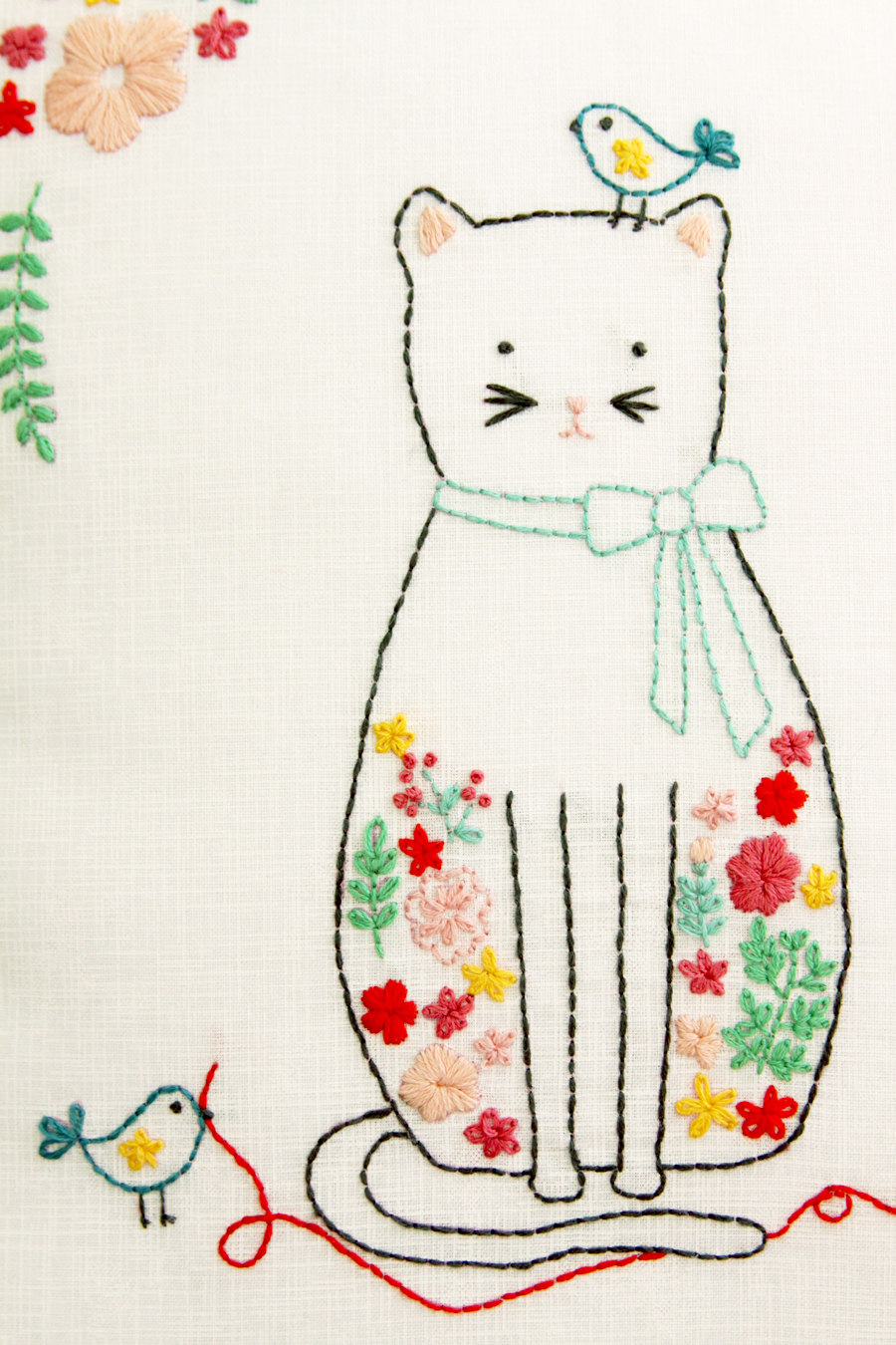 Stitching Friends Embroidered Pillow Pattern