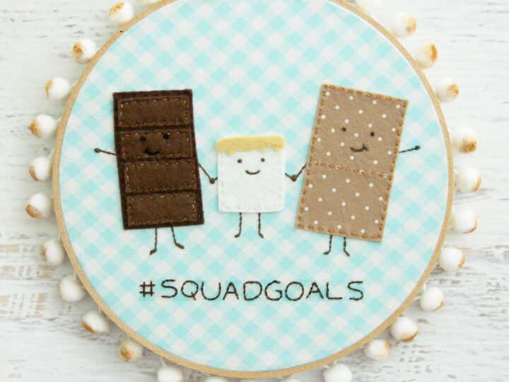Image for Cute Summer S'mores Embroidery Hoop Art