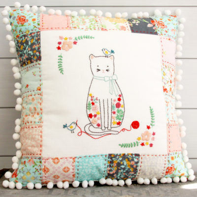 Stitching Friends Embroidered Pillow Pattern