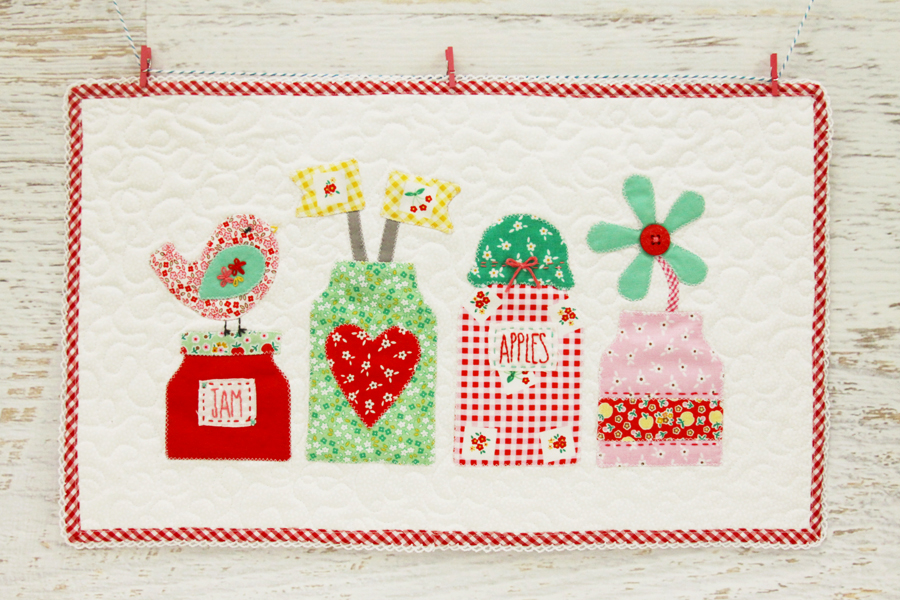 Mason Jars Applique Mini Quilt