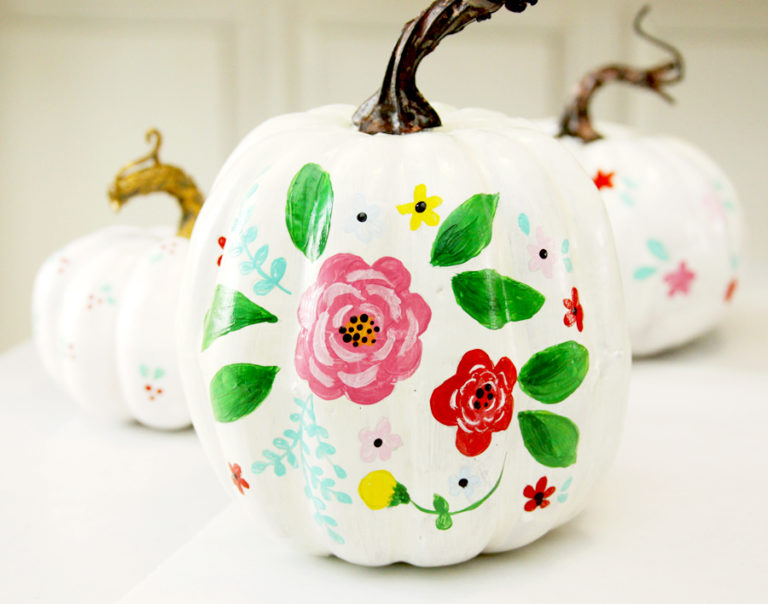 Cute and Colorful Painted Pumpkins