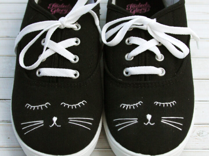 Image for Cute Embroidered Black Cat Shoes