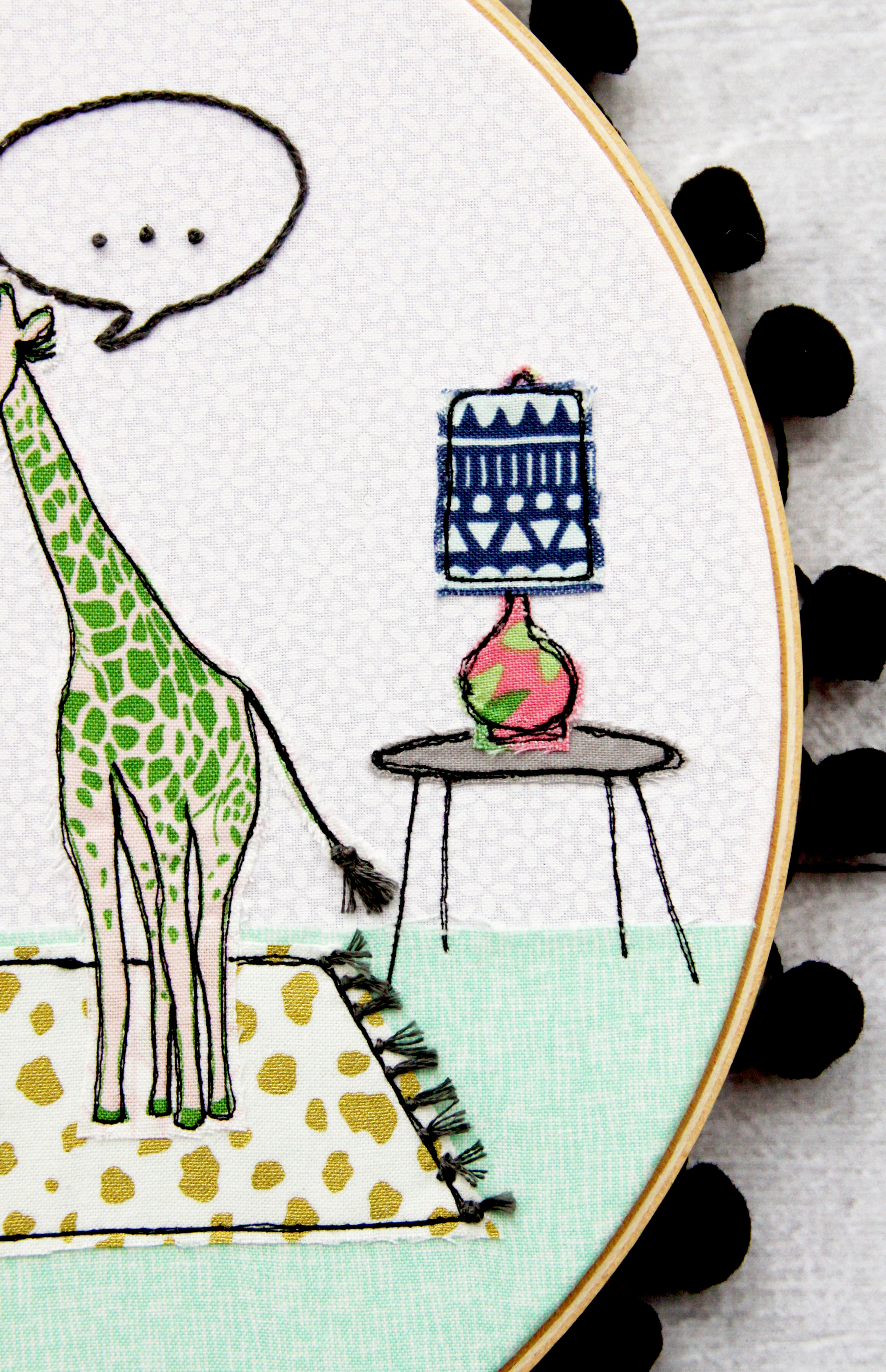 Fun Safari Party Embroidery Hoop Art