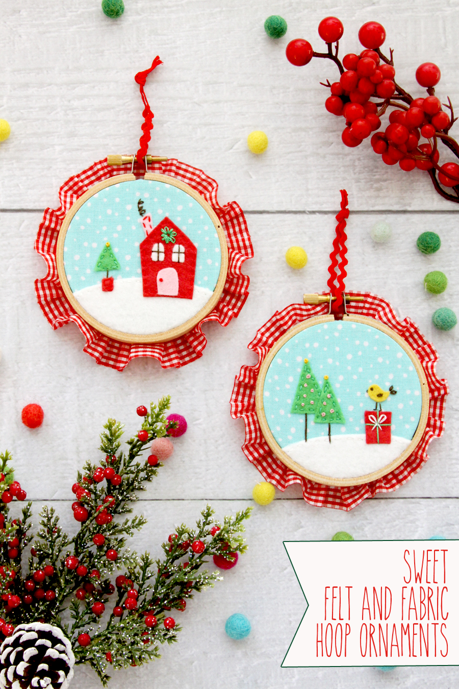 Gifts Hoop Ornaments - Cotton and Joy