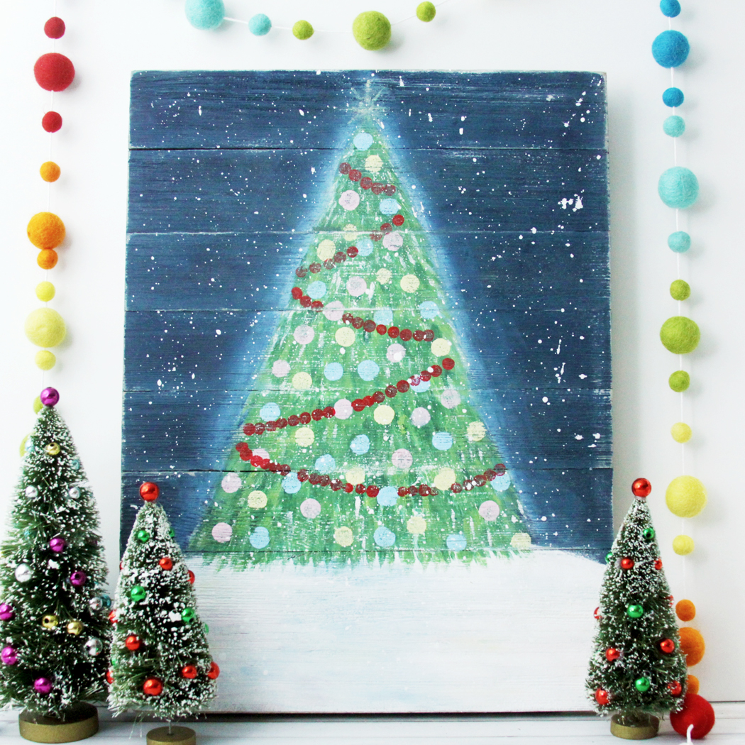 Rustic Christmas Tree Pallet Painting