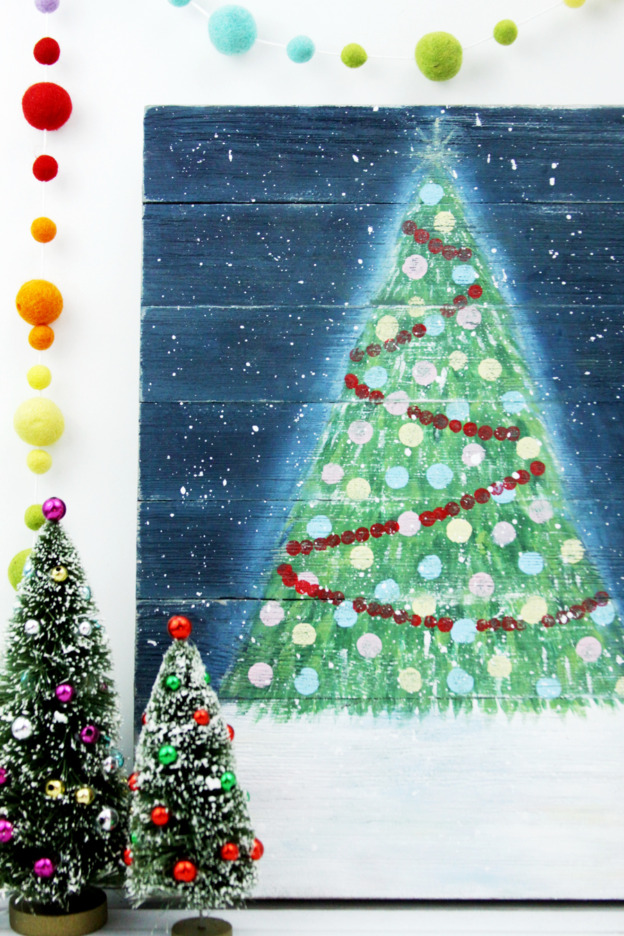 Rustic Christmas Tree Pallet Painting