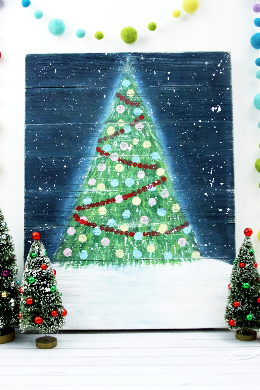 Rustic Christmas Tree Pallet Painting