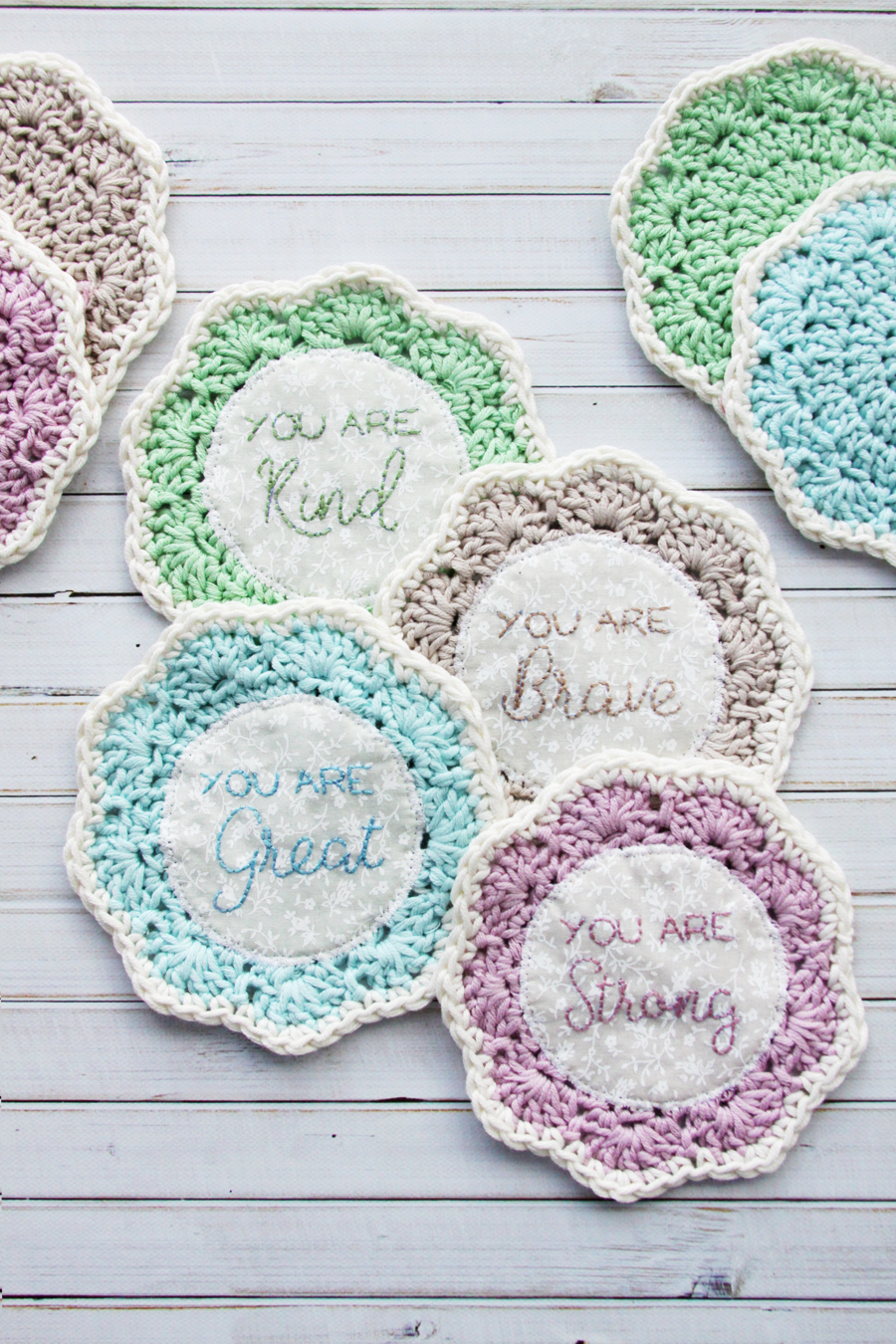 Embroidered Crochet Coasters