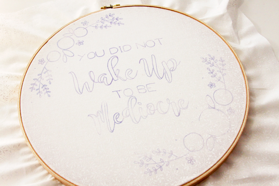 Positive Floral Embroidery Hoop Art