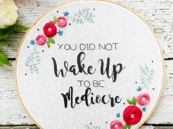 Image for Positive Floral Embroidery Hoop Art