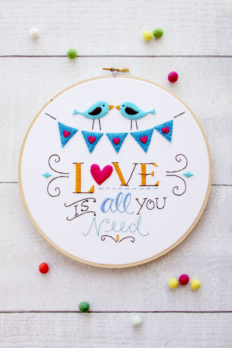 Love is All You Need Embroidery Hoop Art