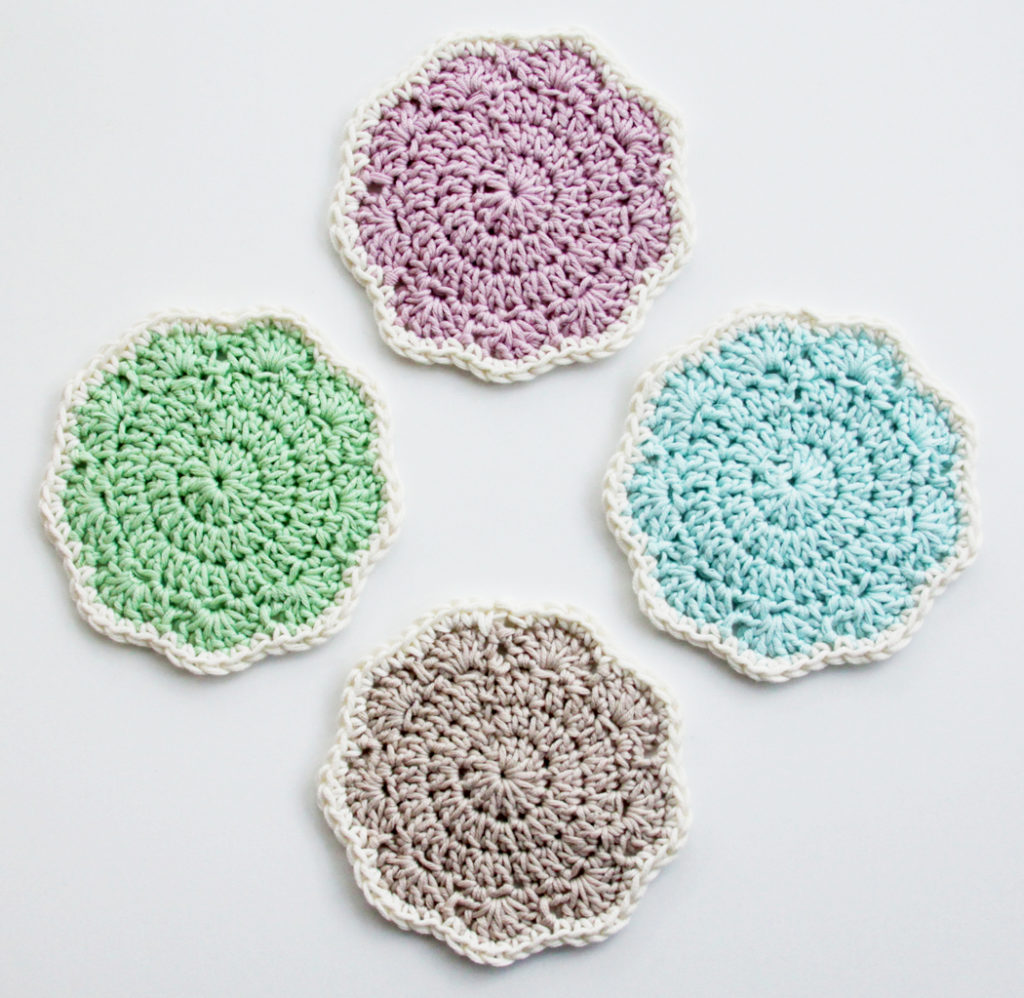 Embroidered crochet coasters