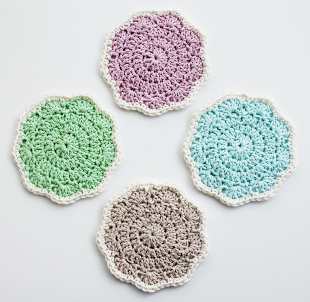 Embroidered Crochet Coasters 