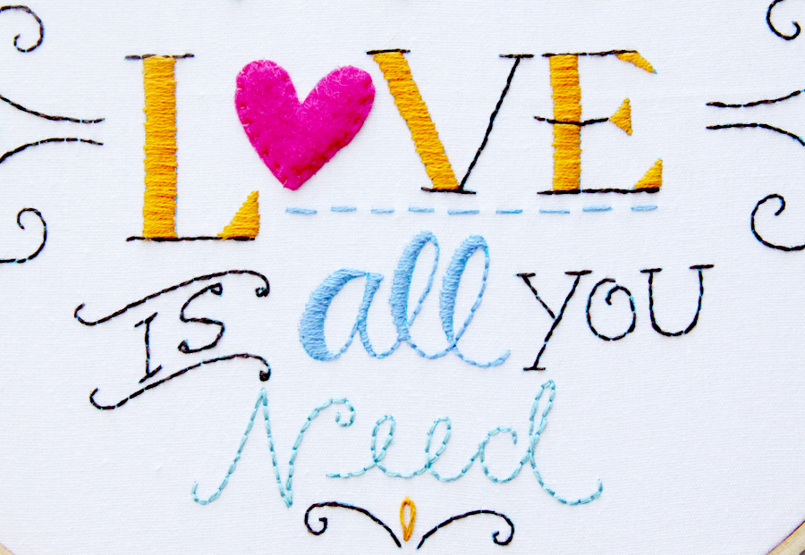 Love is All You Need Embroidery Hoop Art