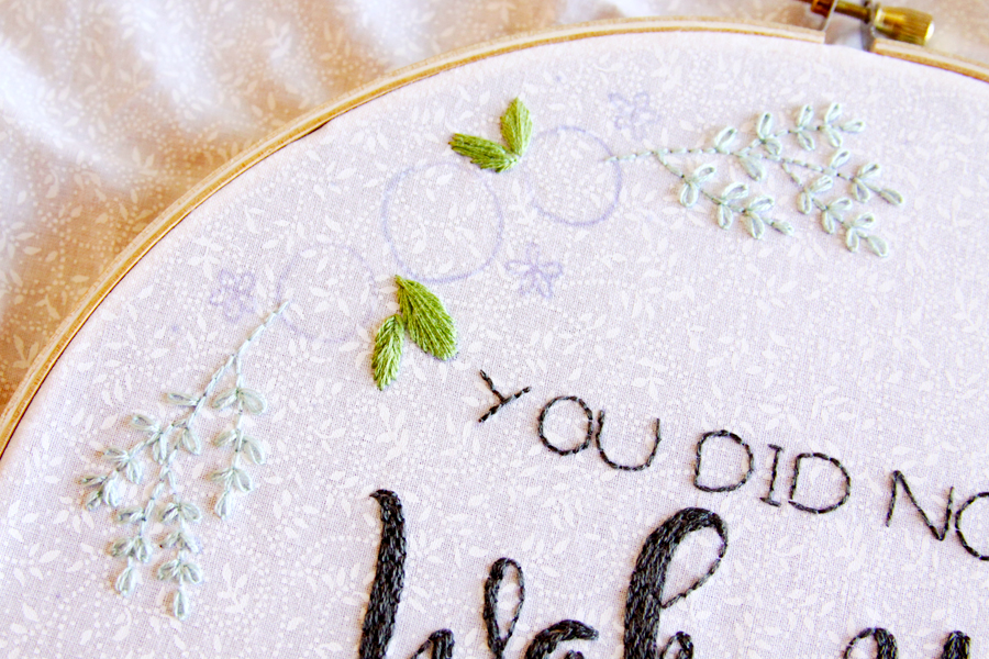 Positive Floral Embroidery Hoop Art