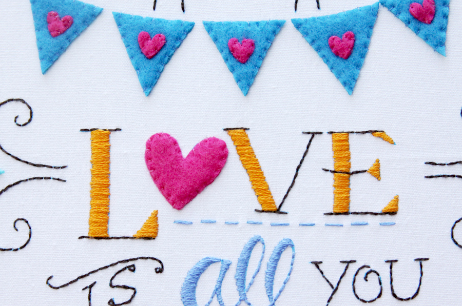 Love is All You Need Embroidery Hoop Art