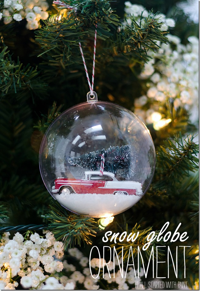snow globe ornament car with bottle brush tree 2 3 3 thumb