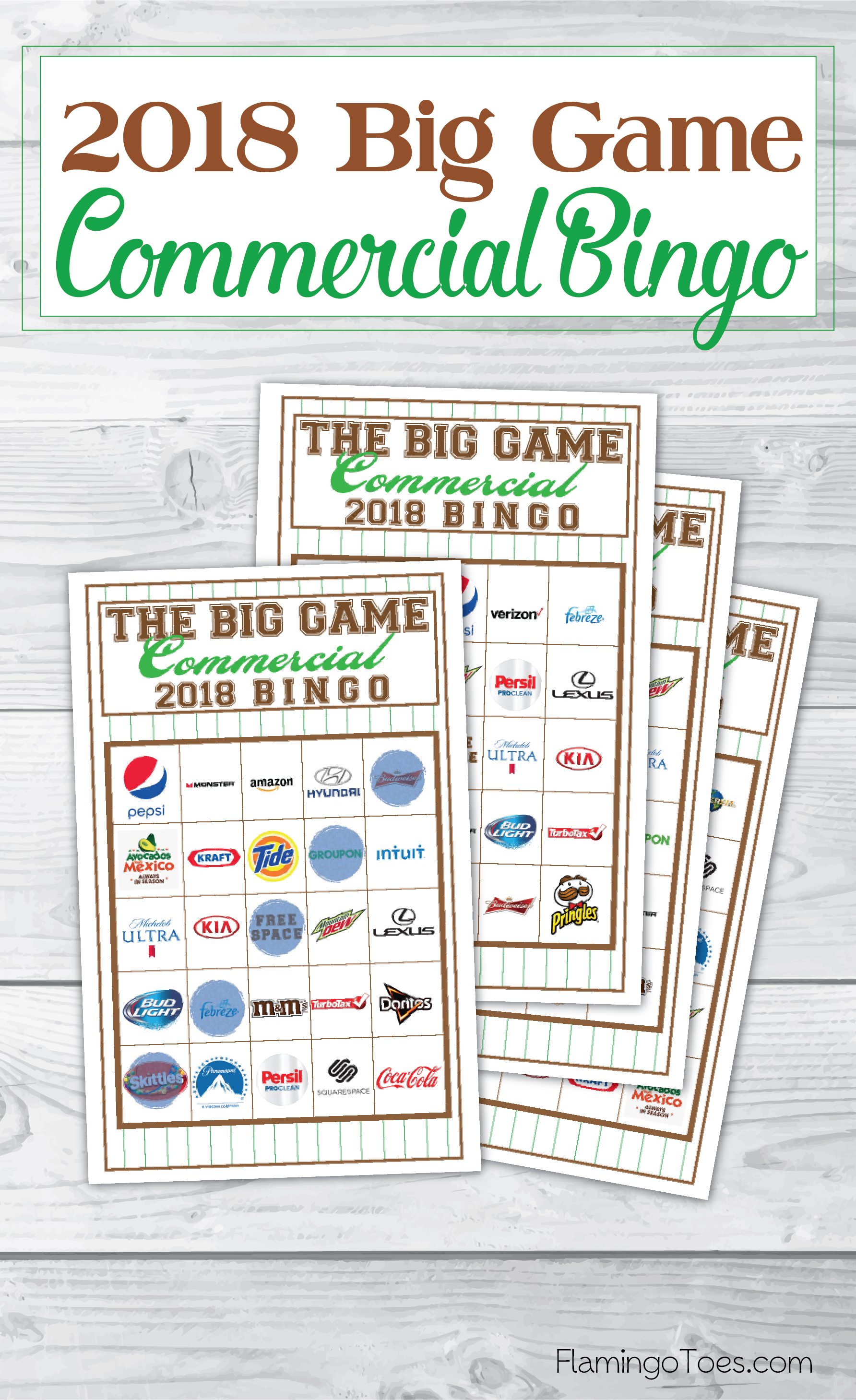 Free Printable 2023 Super Bowl Commercial Bingo - Play Party Plan