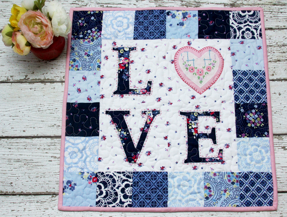 Floral LOVE Mini Quilt