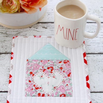 Heart and Home Mug Rug or Mini Quilt