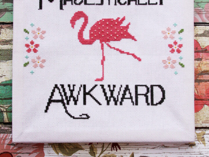 Image for Majestically Awkward Fun Flamingo Cross Stitch