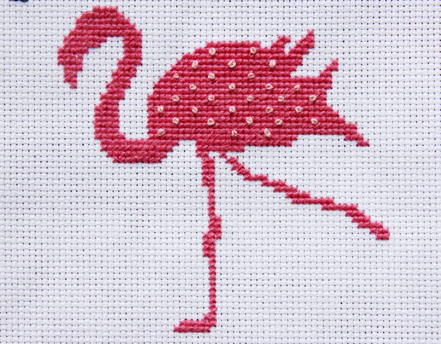 Majestically Awkward Fun Flamingo Cross Stitch