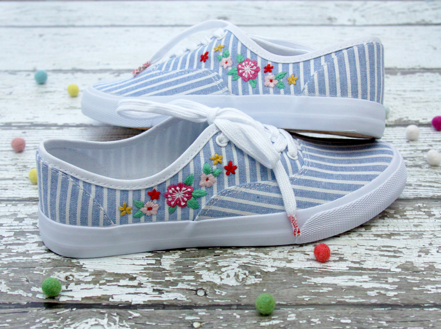 Trainers with embroidered on sale flowers