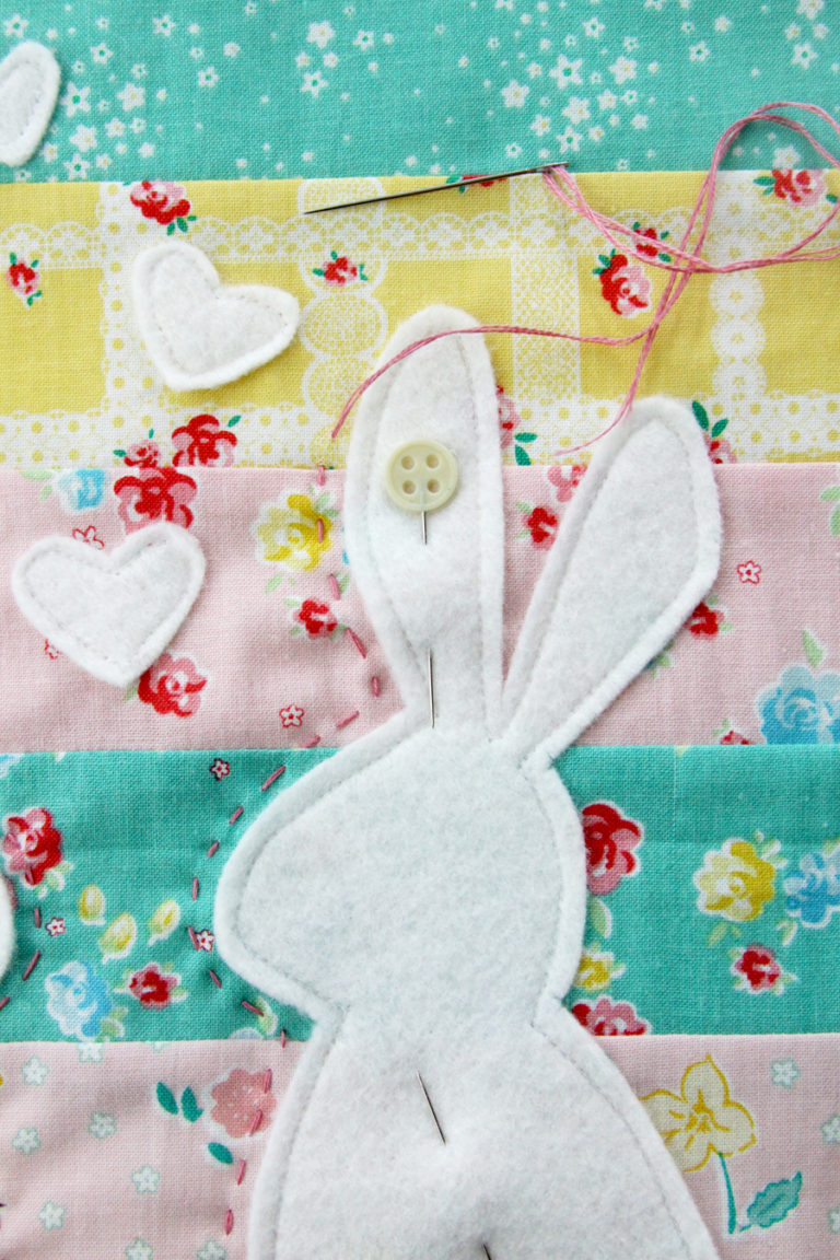 Spring Bunnies in Love Pillow