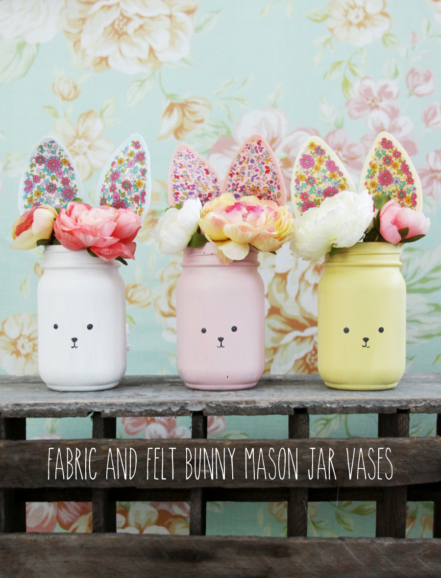 Colorful DIY Bunny Mason Jars