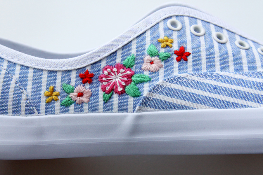 DIY Floral Embroidered Shoes