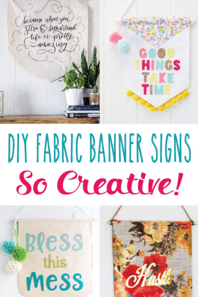 Creative DIY Fabric Banner Signs featured by top US sewing blog, Flamingo Toes.