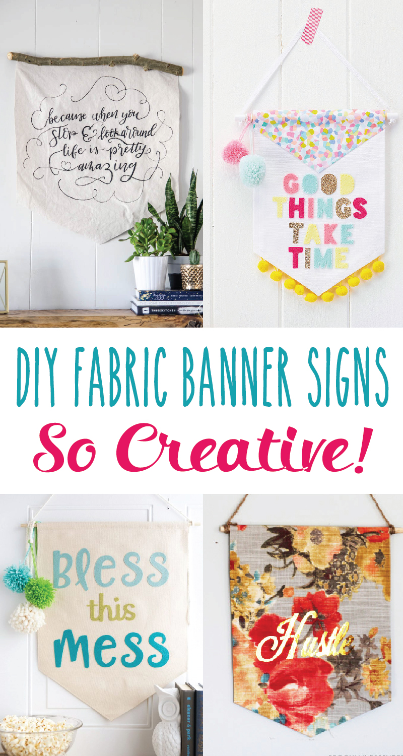 Creative DIY Fabric Banner Signs featured by top US sewing blog, Flamingo Toes.