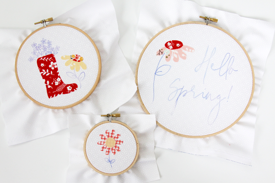 Floral Spring Embroidery Hoop Set