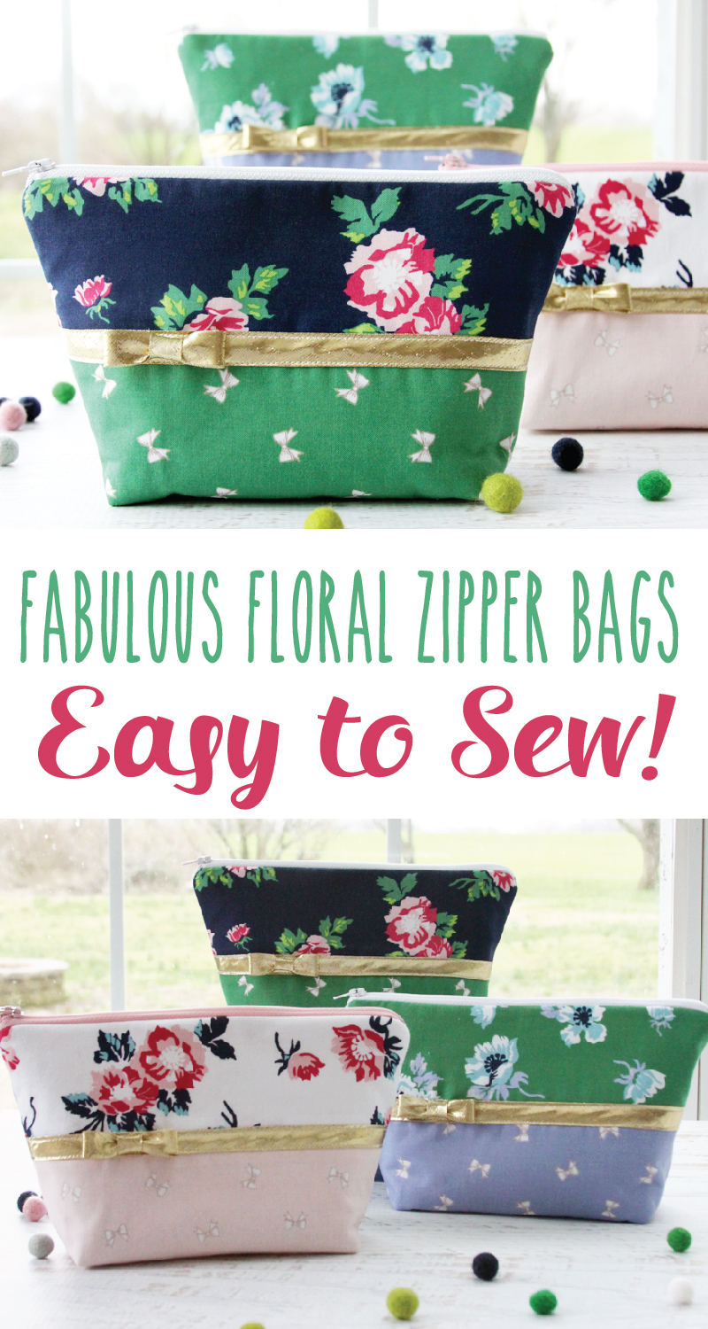 Fabulous Floral Zipper Bags - So Easy to Sew!!