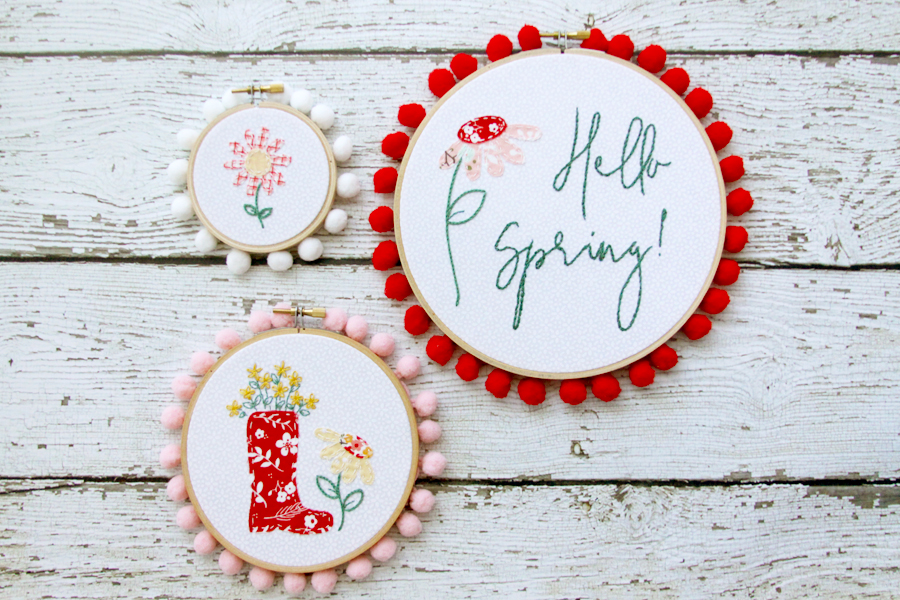 Floral Spring Embroidery Hoop Set
