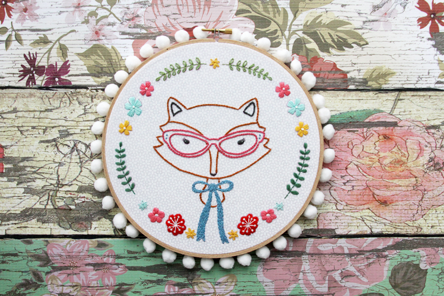 Fox Portrait Embroidery Pattern