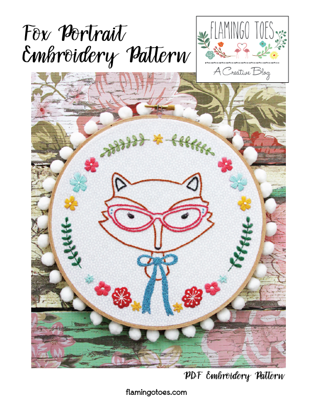 Download Fox Portrait Embroidery Pattern