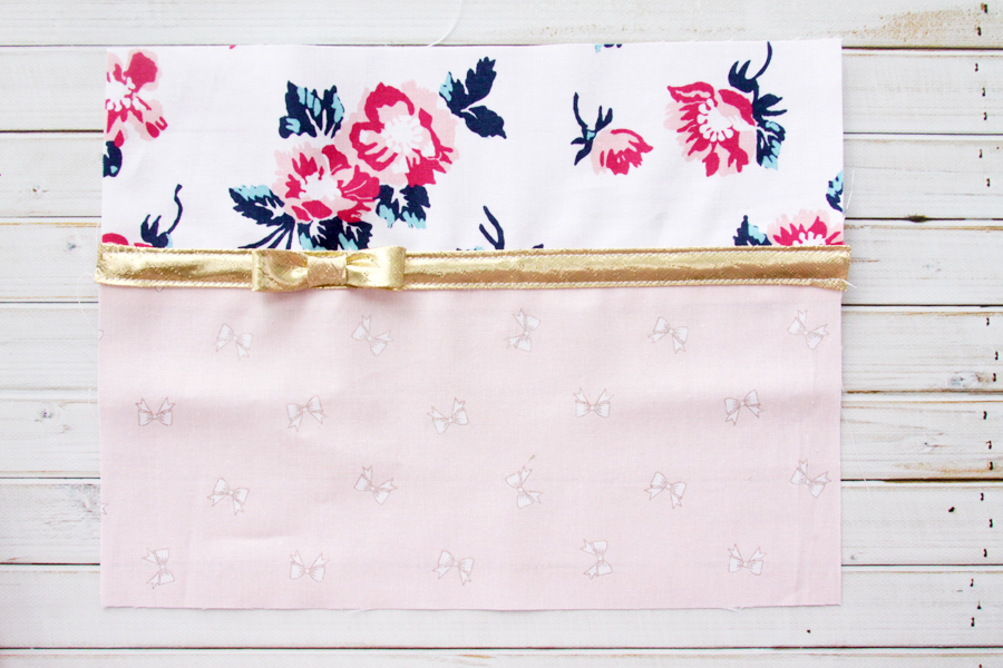 Florals and Bows Zipper Pouches in Derby Day Fabrics