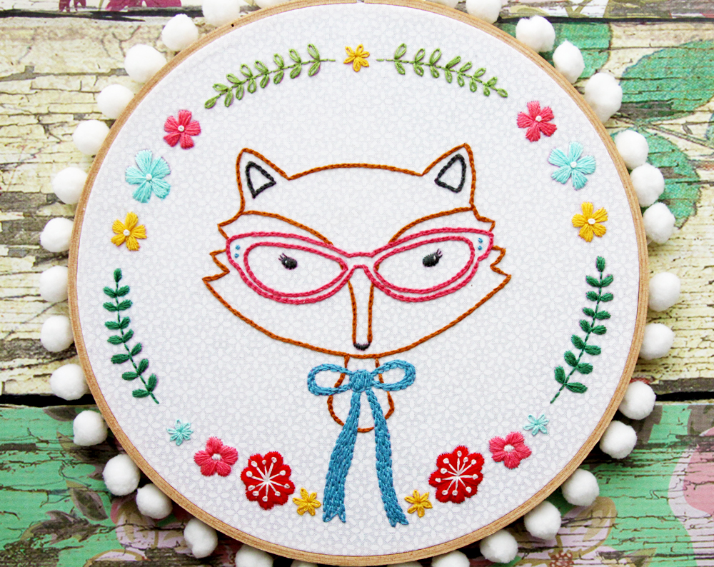 Fox Portrait Embroidery Pattern