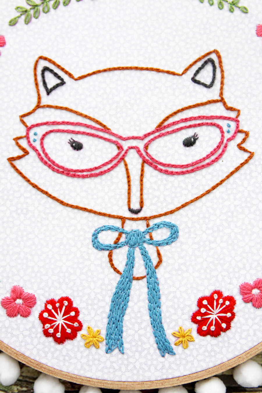 Fox Portrait Embroidery Pattern