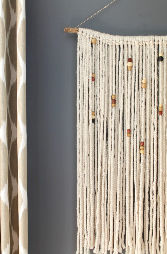 DIY Macrame with Yarn Wall Art featured by top US craft blog, Flamingo Toes.