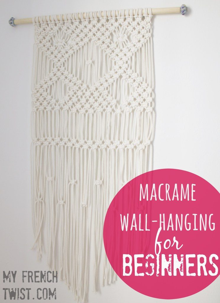 DIY Macrame with Yarn Wall Art featured by top US craft blog, Flamingo Toes.