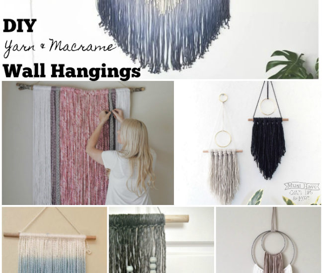 DIY Macrame with Yarn Wall Art featured by top US craft blog, Flamingo Toes.