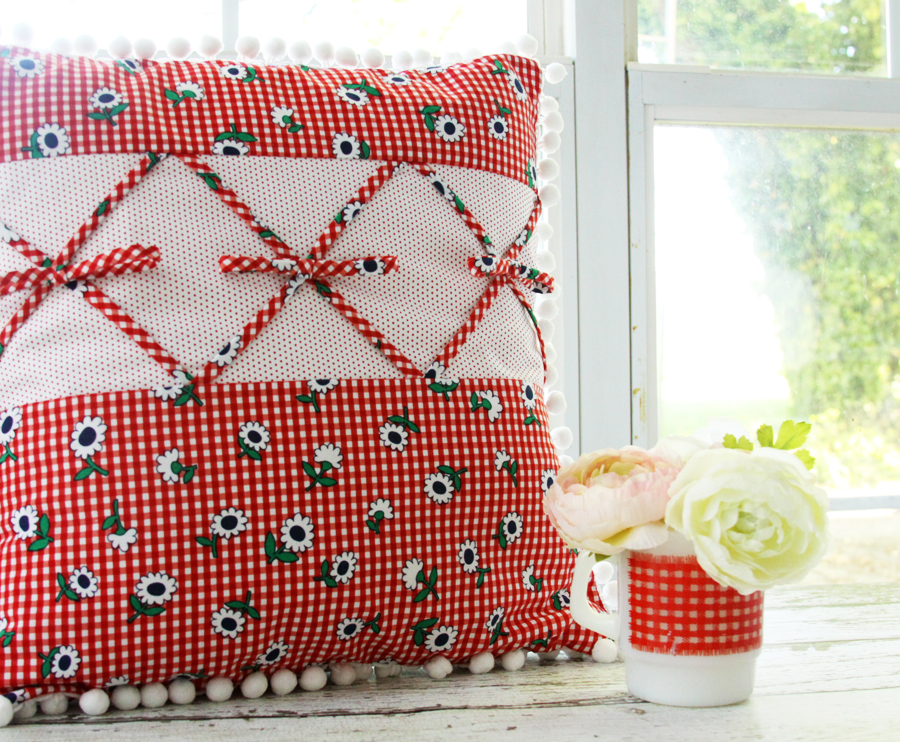 Retro Gingham Pillow with Sunnyside Ave Fabric
