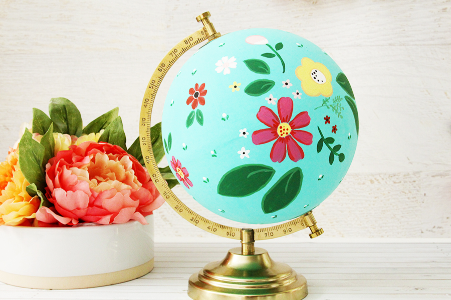 DIY Floral Painted Globe